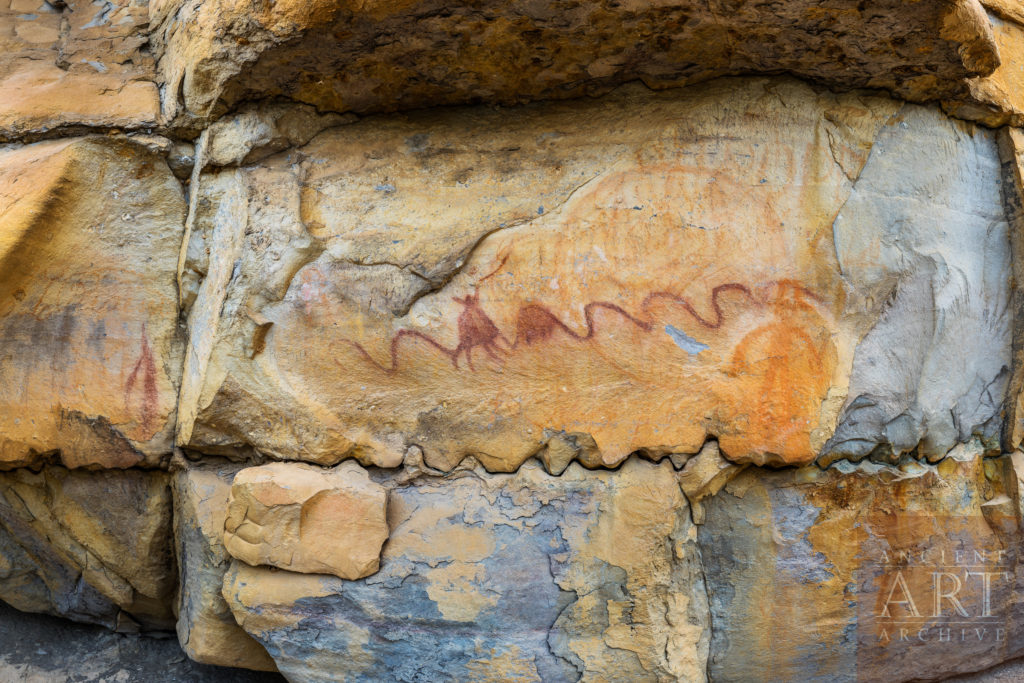 Mississippian era pictographs on Painted Bluff, Alabama