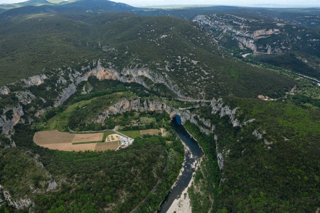 aerial view of the gorge of the Ardèche, France