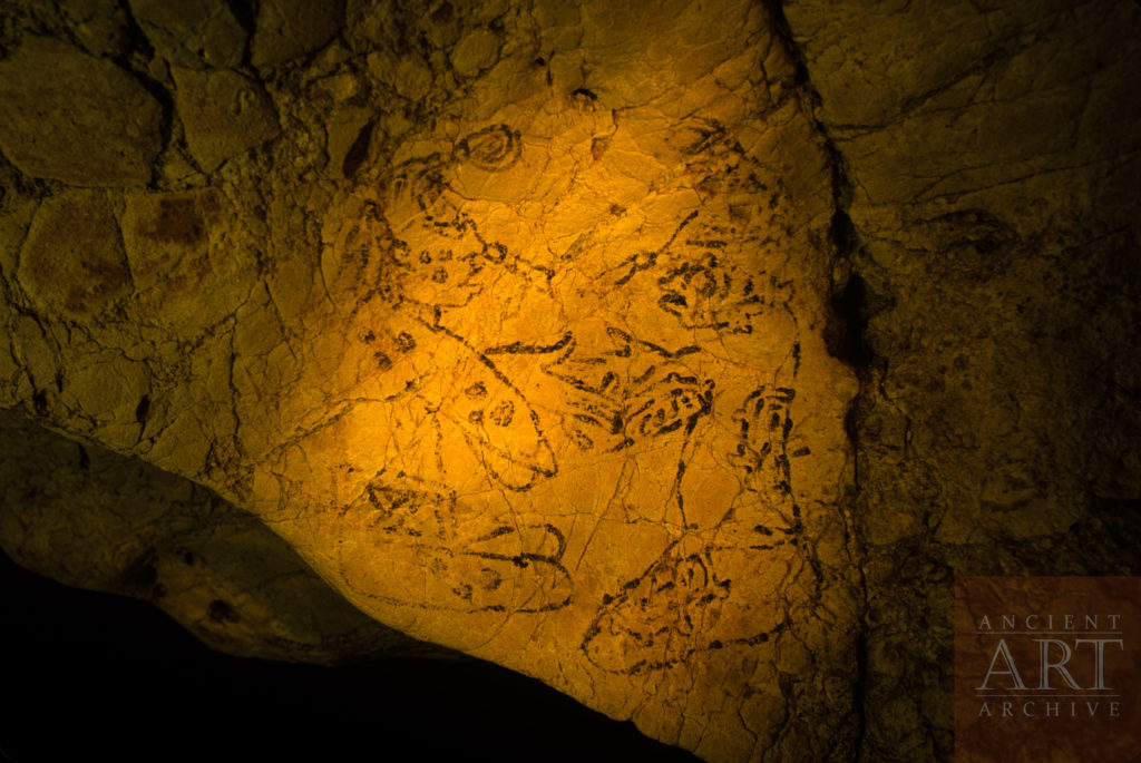 Maya Underworld heroes Hunahpu and Xbalanque paintings in Naj Tunich cave