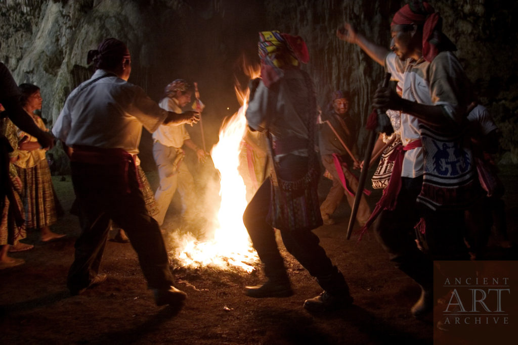 Maya ceremony in Naj Tunich cave