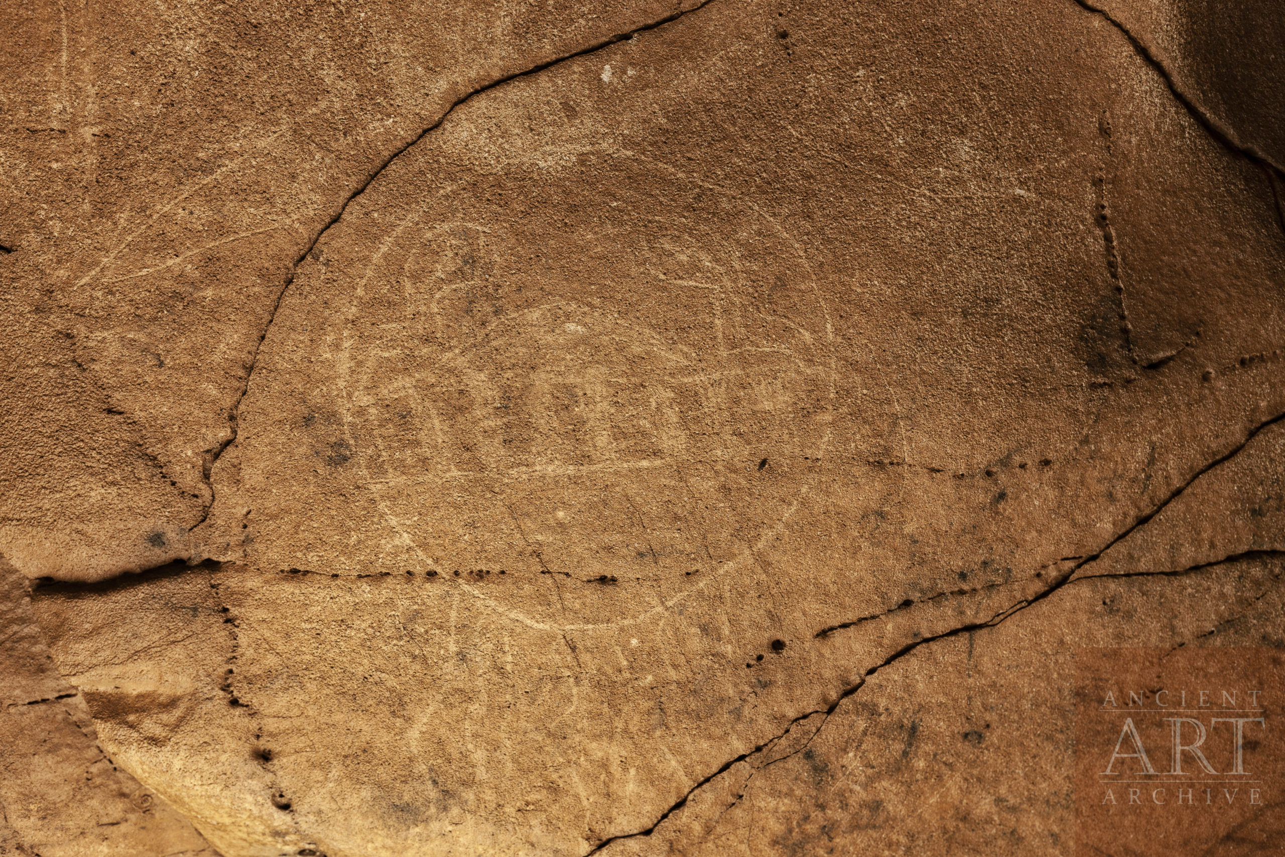 A toothy mouth petroglyph in Devilstep Hollow Cave. The image was first identified as Mississippian by Dr. Jan Simek of the University of Tennessee.